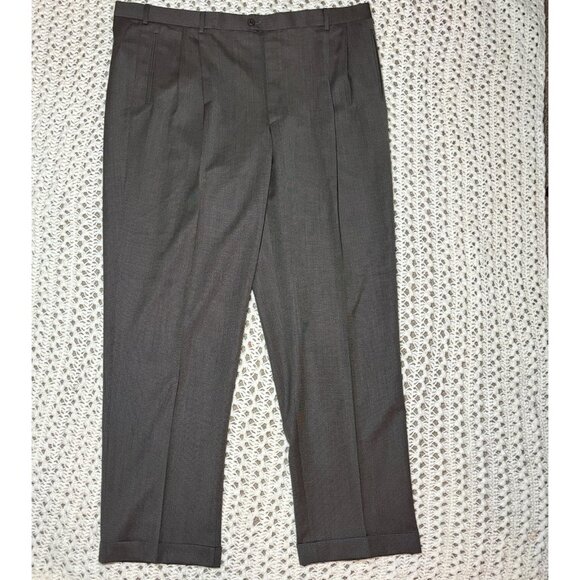 Zanella Nordstrom‎ Duncan Brown Pure Wool Dress Pants Slacks 46x34.5 Italy MINT